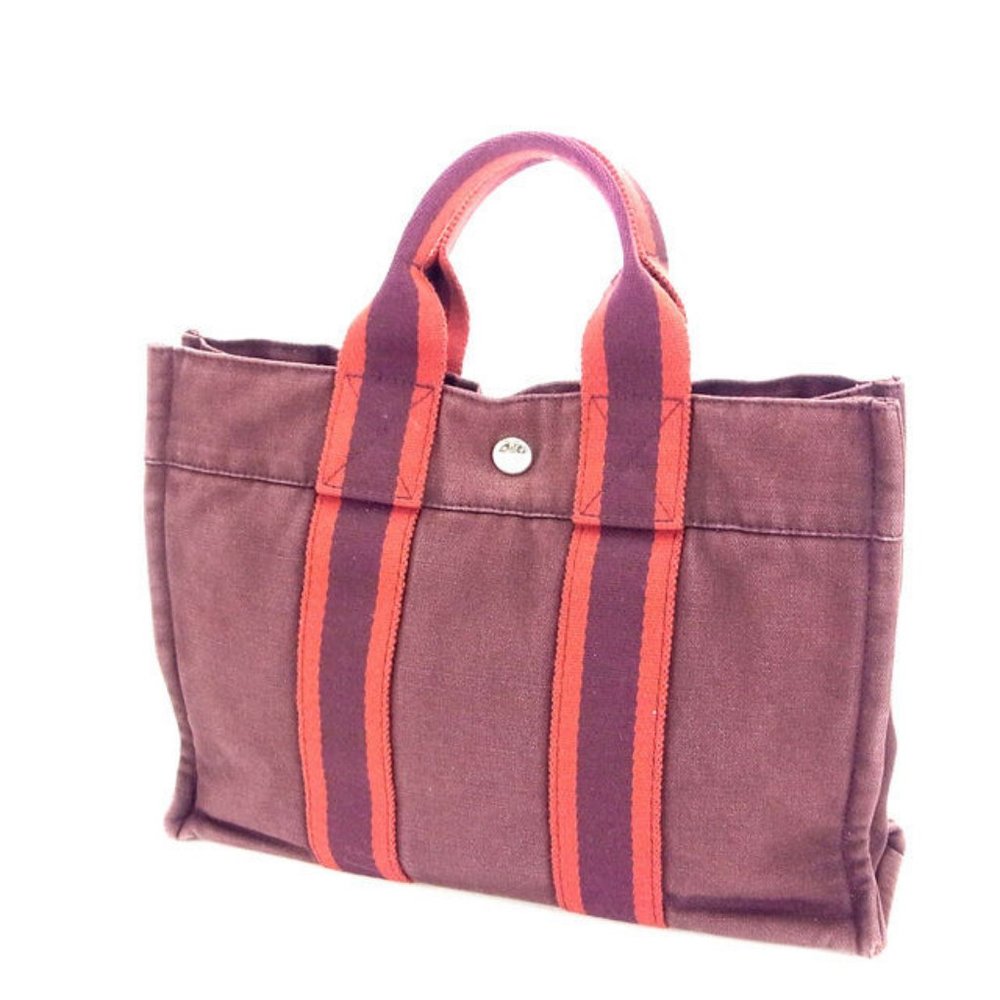 Hermes Tote bag Fourre Tout Purple Red Woman Authentic Used Y205